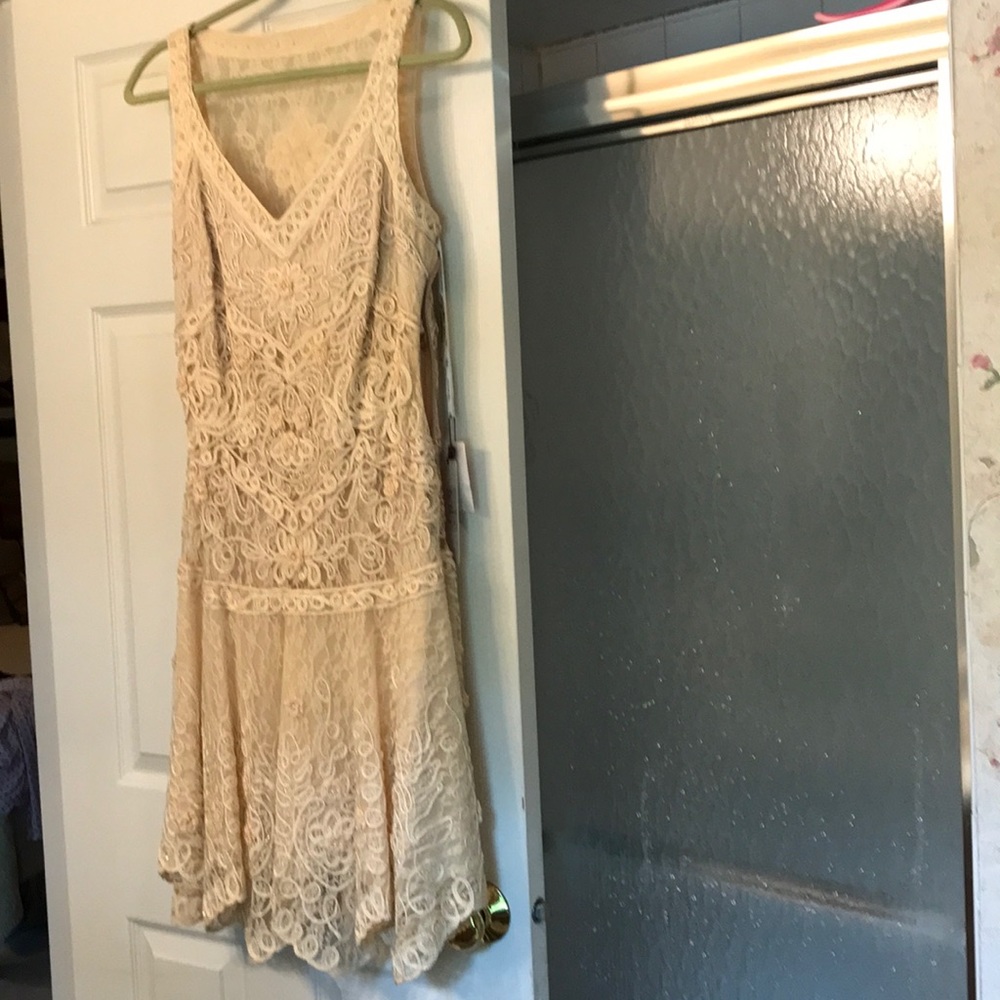 Champagne sequined party dress
